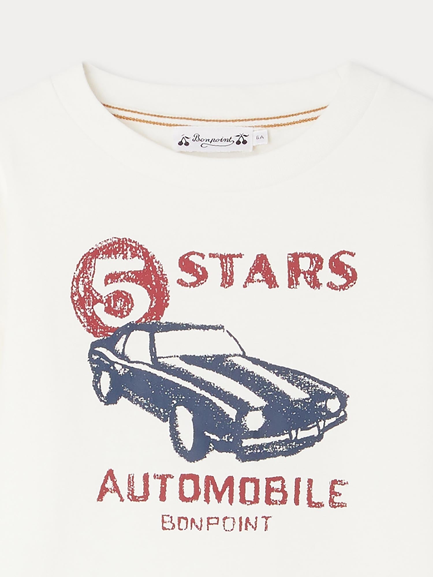 Boy | Bartholomé White T Shirt With Car Pattern | White Milk