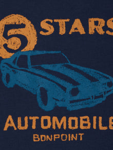 Boy | Bartholomé Navy Blue T Shirt With Car Pattern | Navy