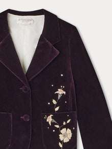 Girl | Gyllian Smooth Velvet Jacket | Eggplant