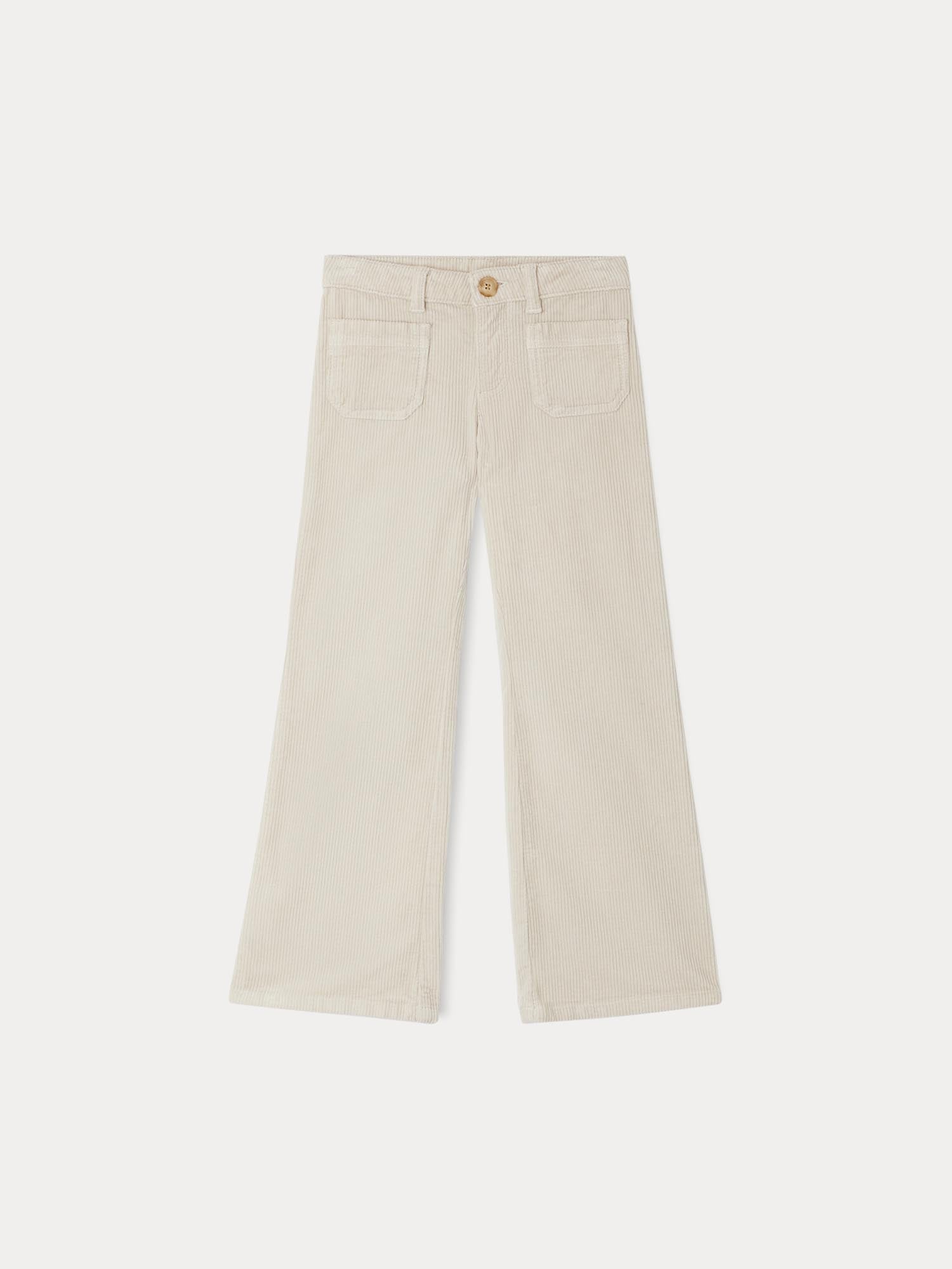 Girl | Junon Pants In White Corduroy | Natural