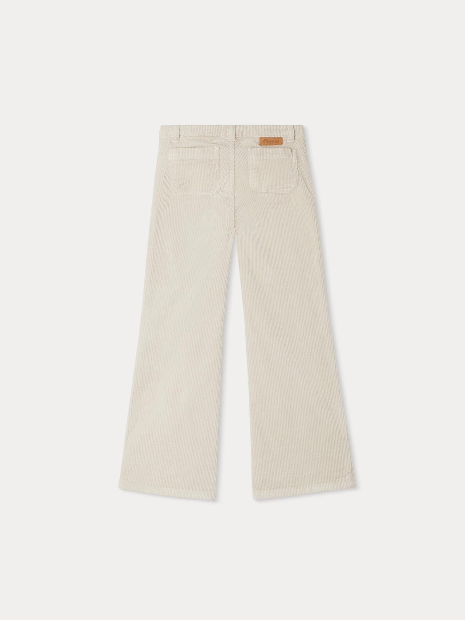 Girl | Junon Pants In White Corduroy | Natural