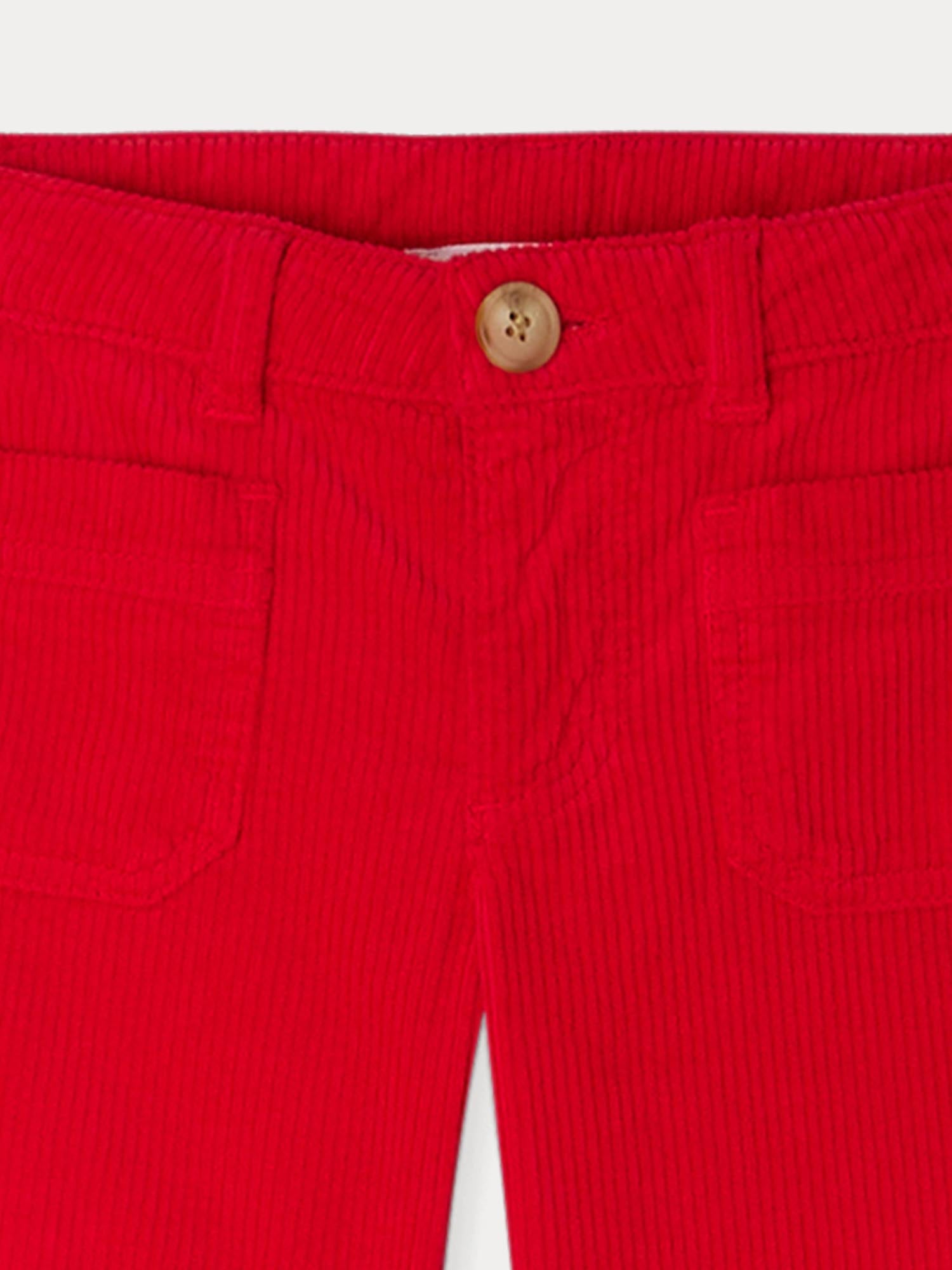 Girl | Junon Pants In Light Red Corduroy | Geranium