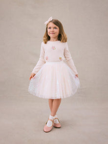 Girl | Pois Sequined Tulle Skirt | Powdered Rose