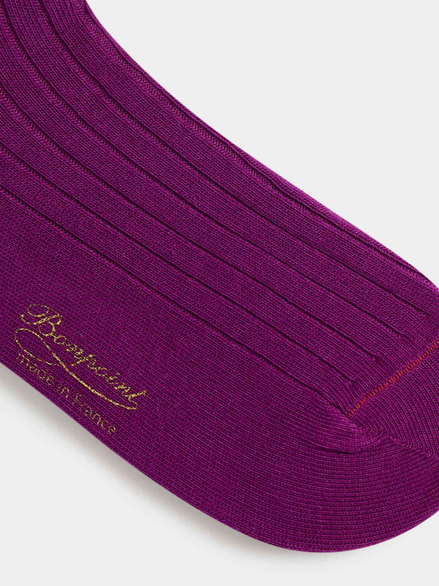 Girl | Thorild Short Purple Wide Ribbed Socks | Burgundy