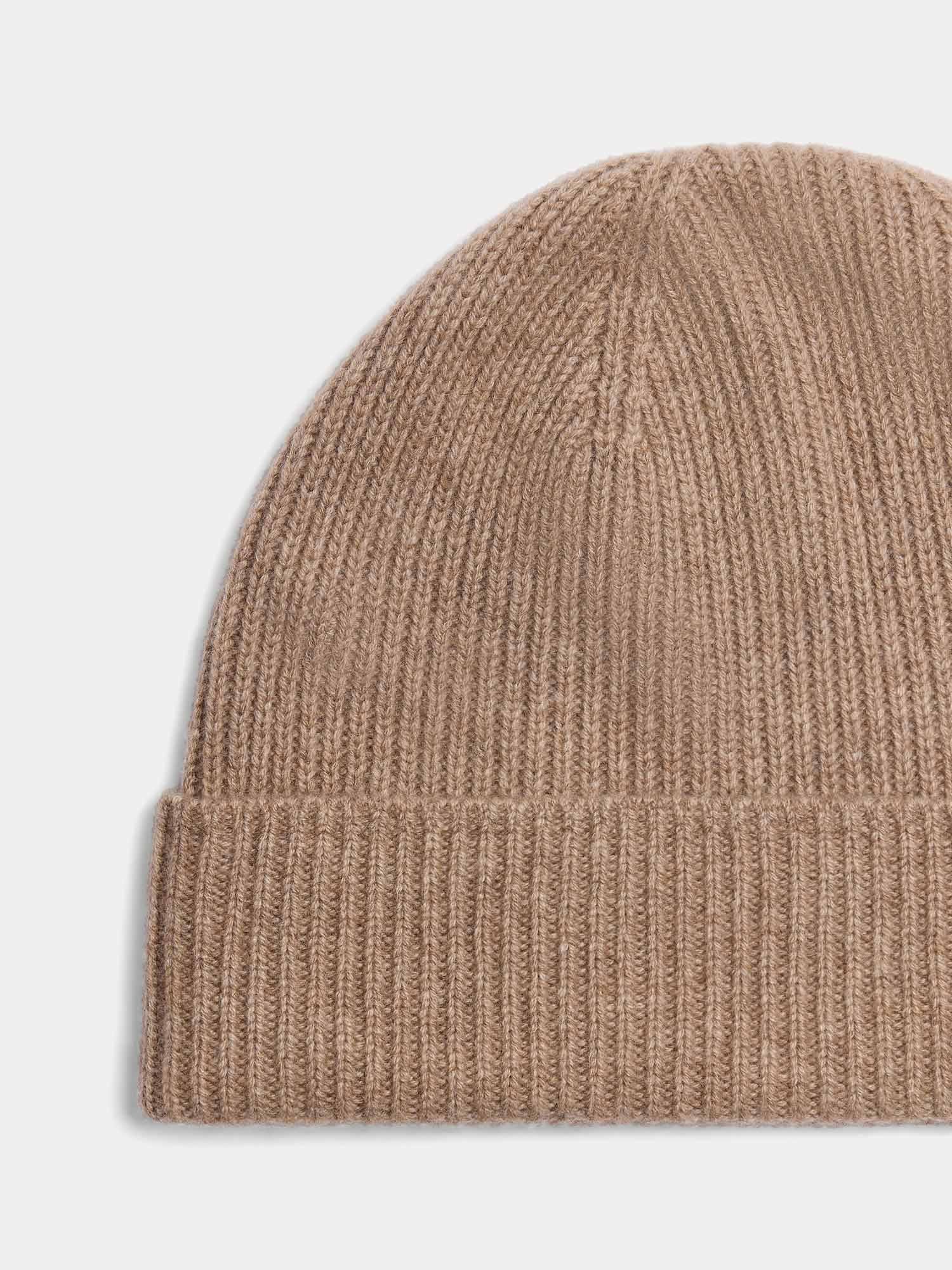 Unisex | Benny Beige Cashmere Beanie | Beige Stripes