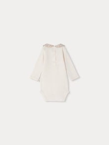 Girl | Cygne Bodysuit With Orange Embroidered Collar | Orange