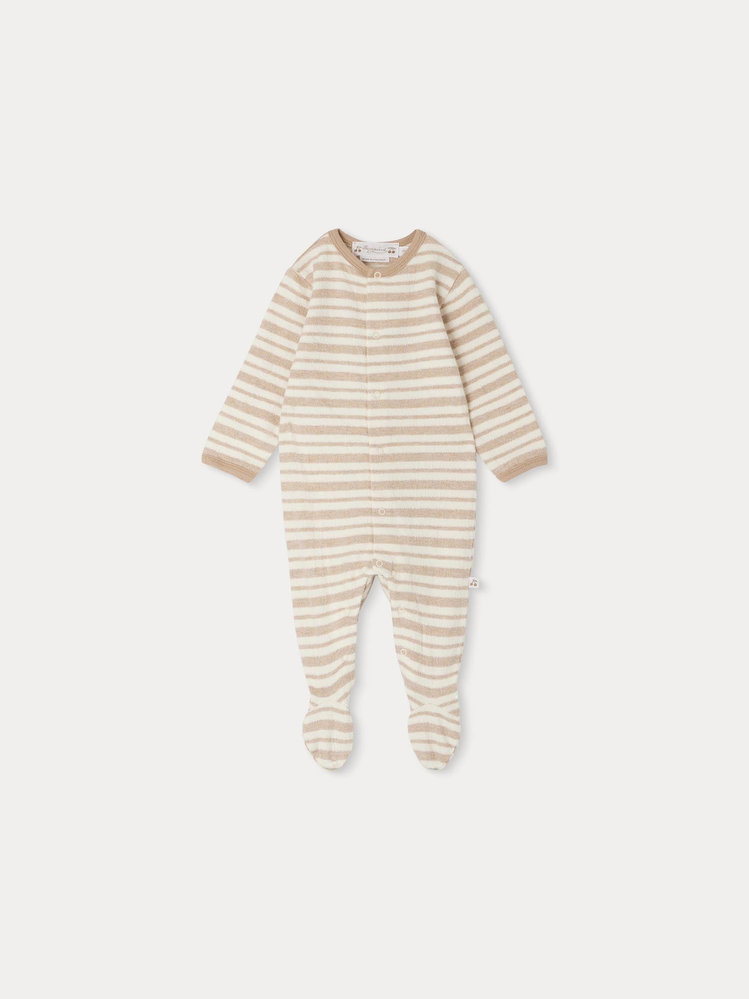 Unisex | Golfo Striped Terry Pajamas | Greyish Mauve