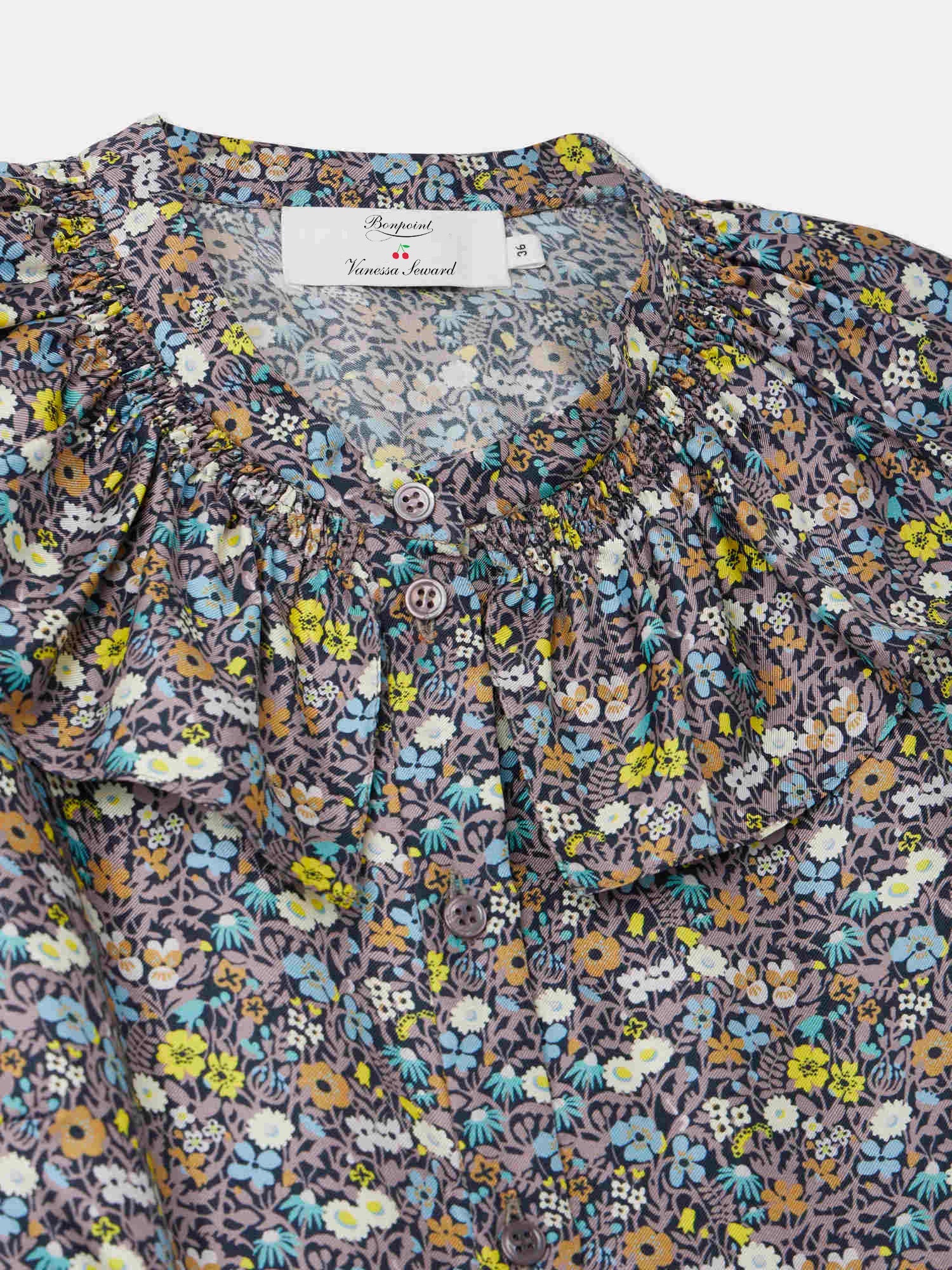 Women | Bonpoint X Vanessa Seward Glinda Made With Liberty Fabric Dress | Slate Grey