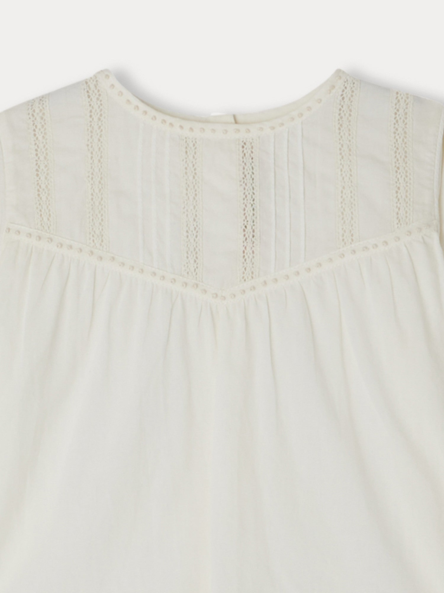 Girl | Chloe Blouse With Embroidery And Lace | Ecru