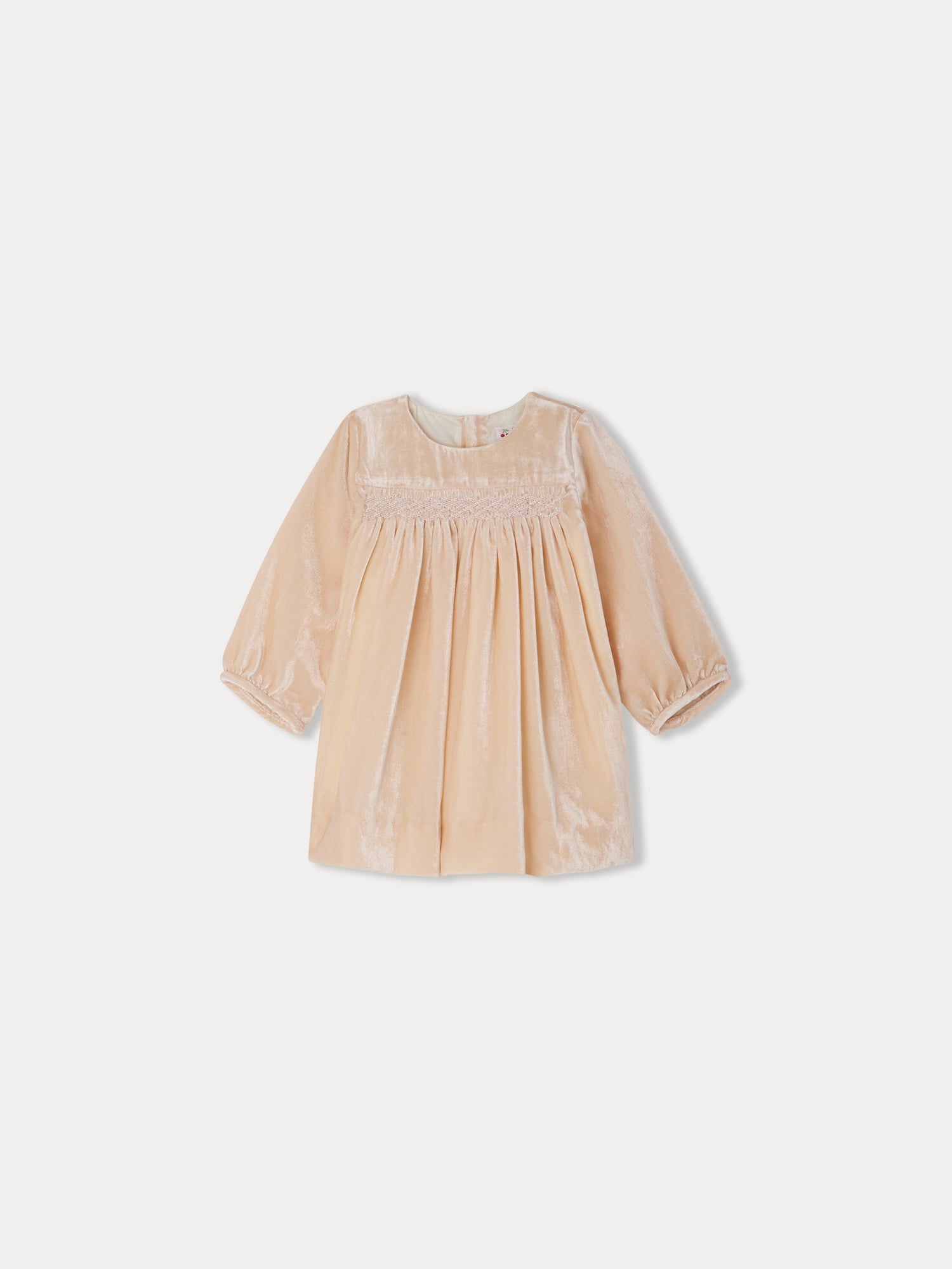 Girl | Félicie Smocked Dress In Silk Velvet | Camellia Pink