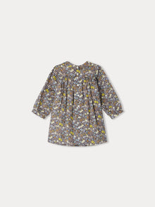 Girl | Tamsin Baby Smocked Dress In Liberty Fabric | Slate Gray