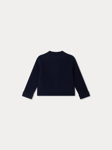 Boy | Thylio Dark Blue Wool Cardigan | Navy