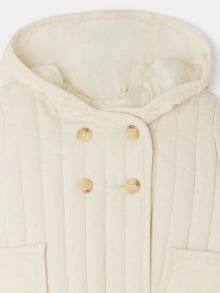 Unisex | Ghalia Quilted Velvet Jacket | Ivory