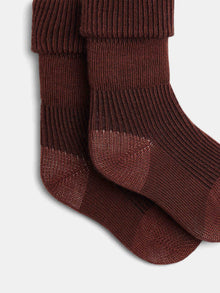 Unisex | Gadilson Brown Ribbed Socks | Chestnut