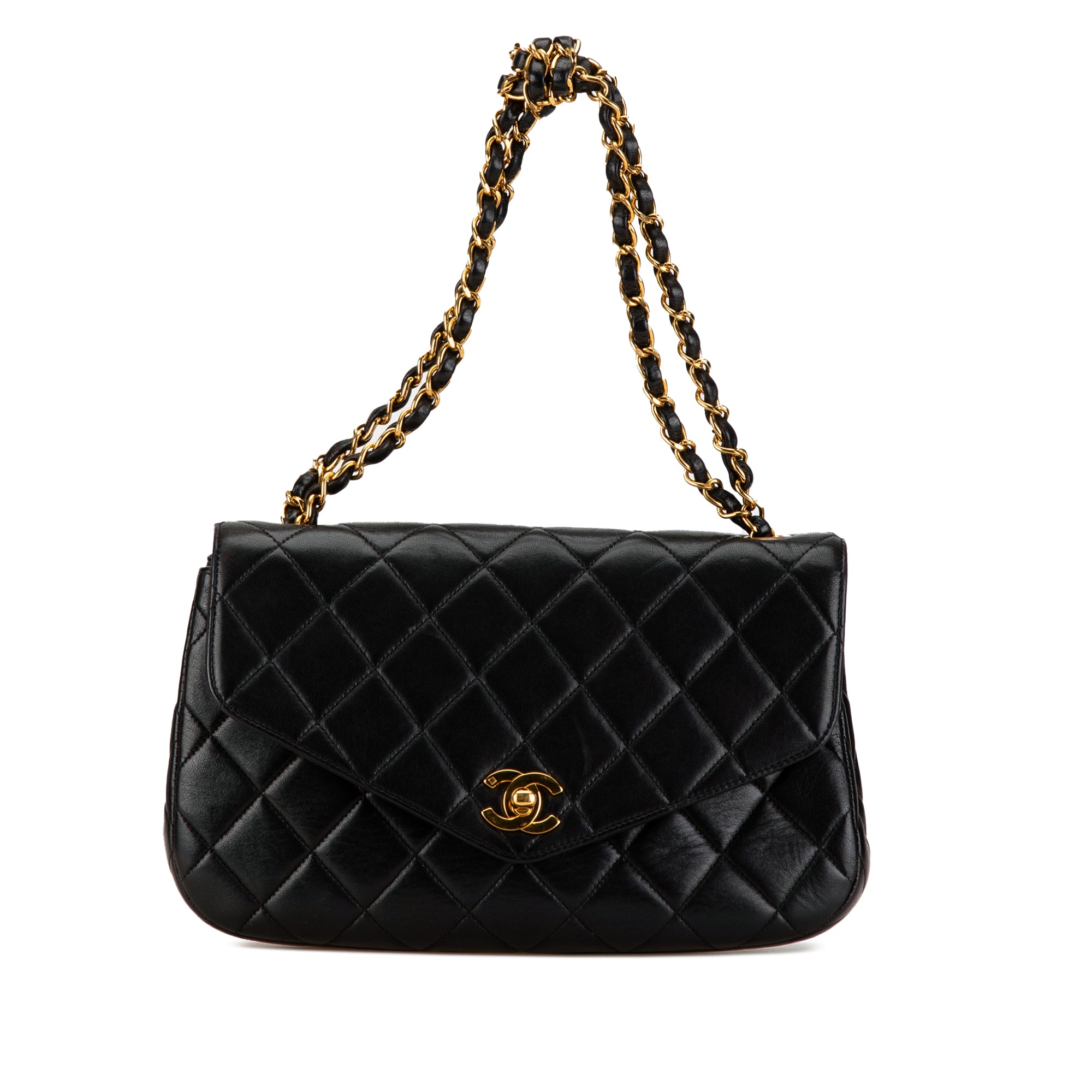 Chanel | Pre-Owned Quilted Lambskin Half Moon Single Flap | Black