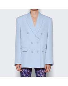 WARDROBE.NYC | Women | Double Breasted Blazer | Light Blue
