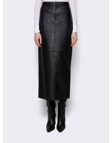 WARDROBE.NYC | Women | Leather Maxi Column Skirt | Black