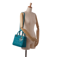 Dior | Pre-Owned Medium Lambskin Cannage Lady | Blue/Turquoise