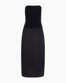 Womens | Crochet Knit Poplin Maxi Dress | Black