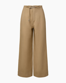 Womens | Air Linen Paperbag Trouser - II | Jute