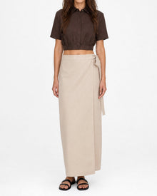 Womens | Maxi Wrap Skirt | Flax
