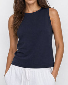 Womens | Linen Shell Top | Deep Navy