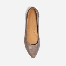Womens | Fina Pointed Toe Flat | Greige Snake