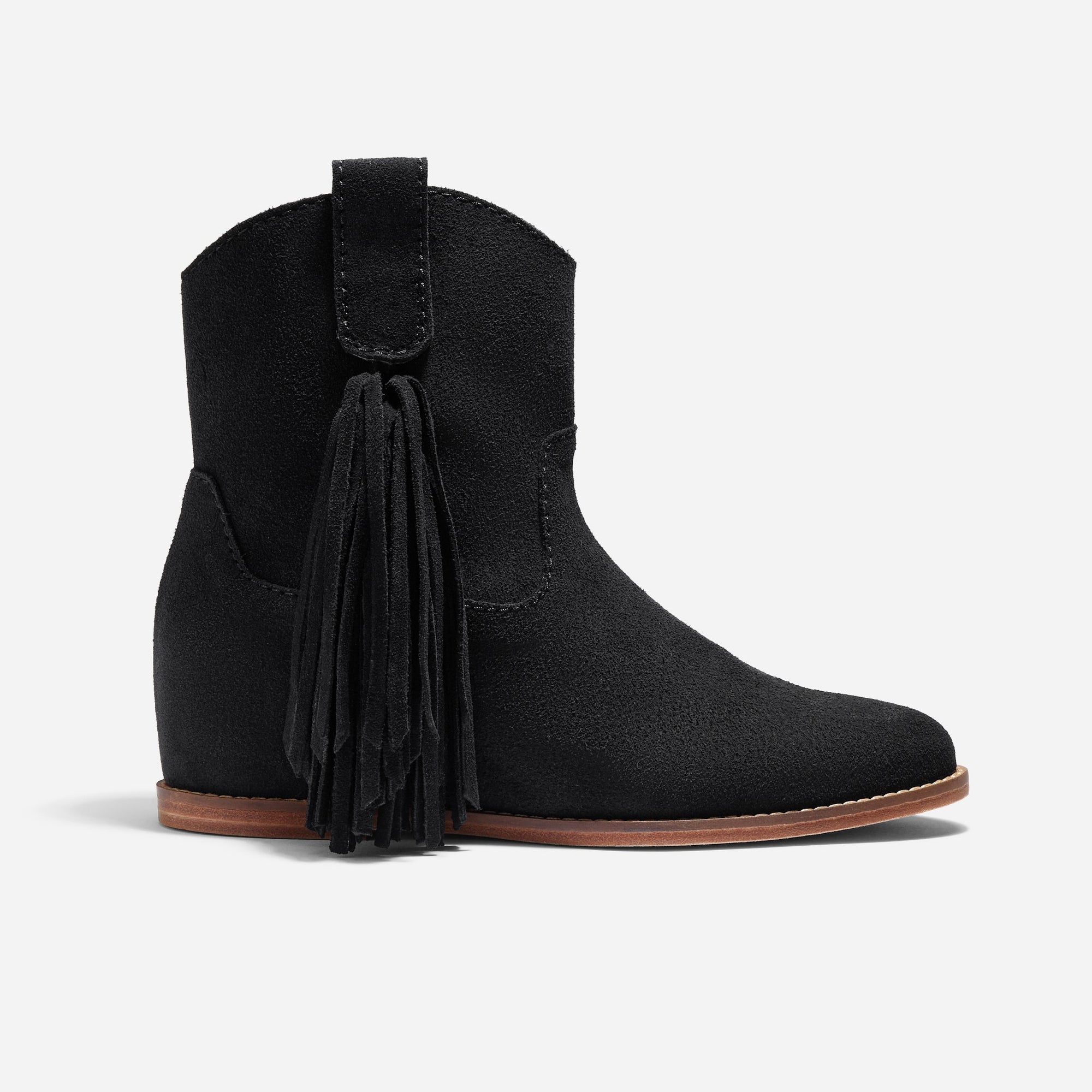 Womens | Amaya Fringe Bootie | Black Suede
