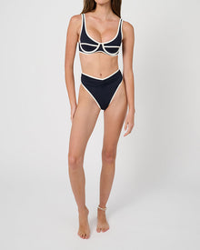 Scoop Underwire Top | Dark Navy x Off White
