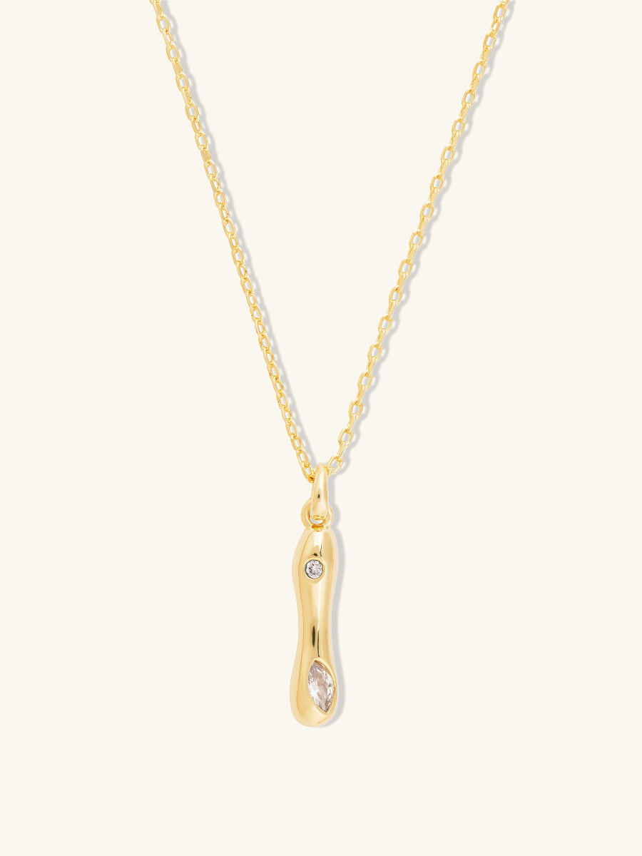 Alphabet Bubble Necklace | 5A Grade Cubic Zirconia | 14K Gold Plated Brass
