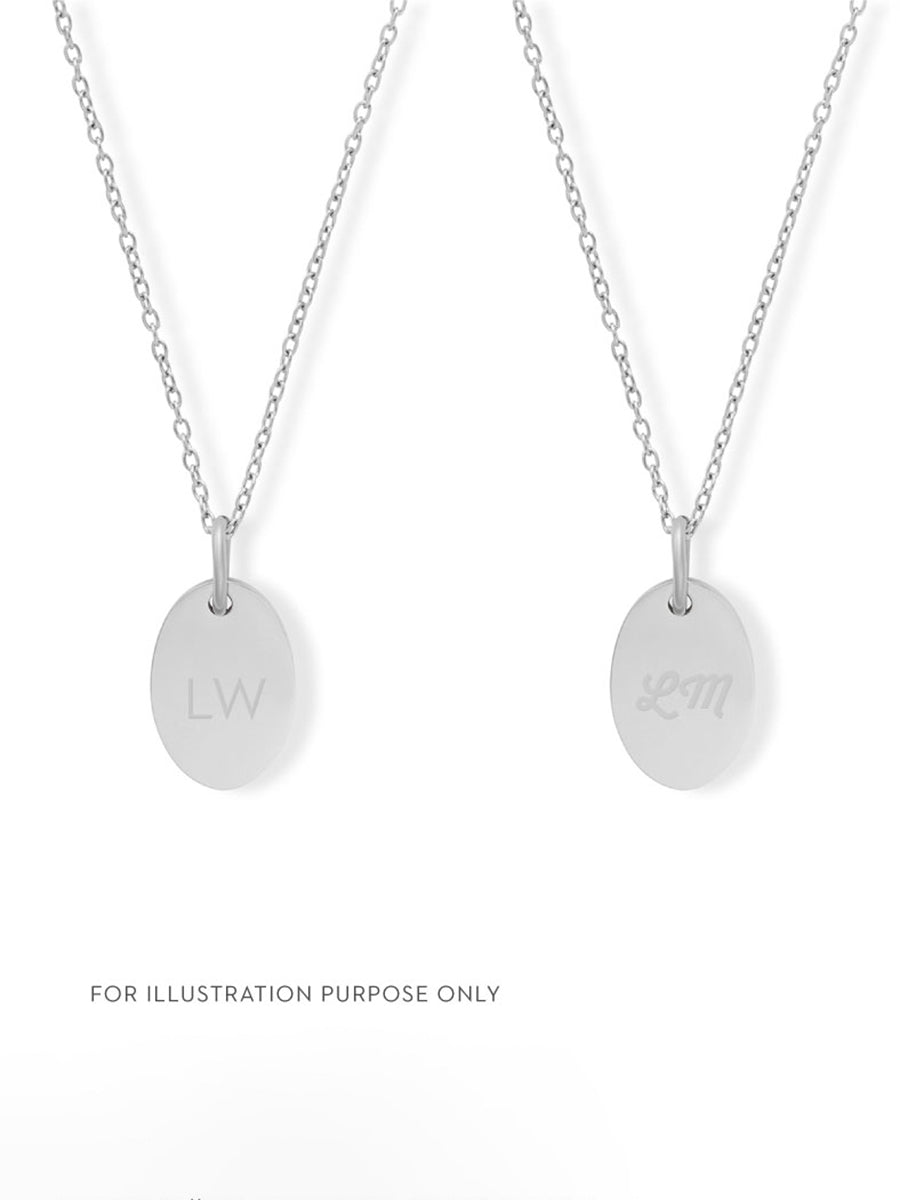 Engravable Oval Necklace | Stainless Steel