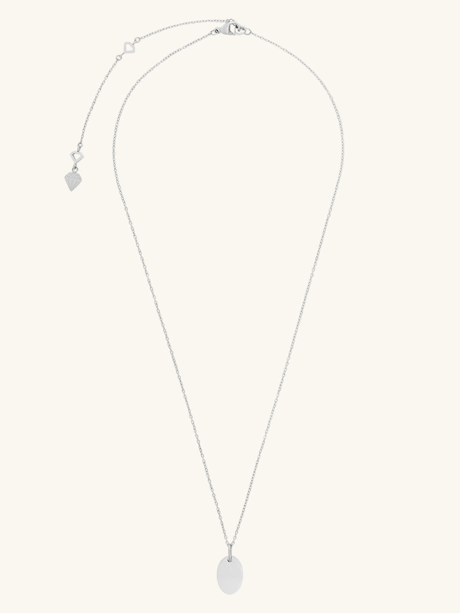 Engravable Oval Necklace | Stainless Steel