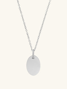 Engravable Oval Necklace | Stainless Steel