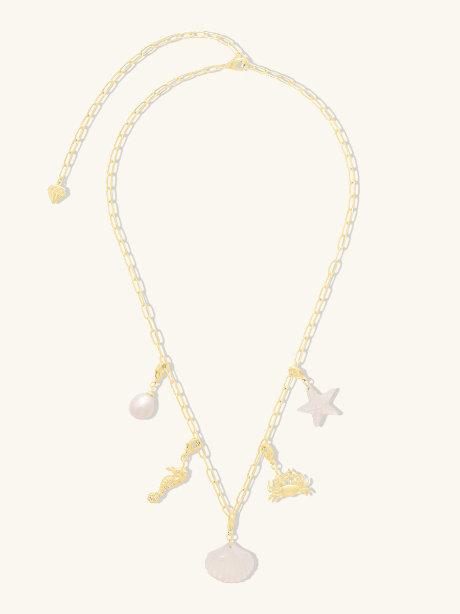 Keepsakes Pearl Necklace | Mother of Pearl | 14K Gold Plated Brass