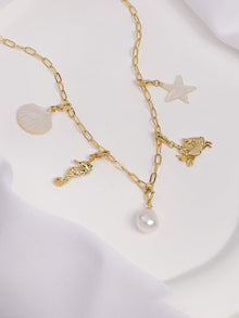 Keepsakes Pearl Necklace | Mother of Pearl | 14K Gold Plated Brass