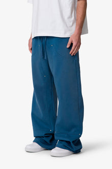 West Double Knee Sweatpants | Blue