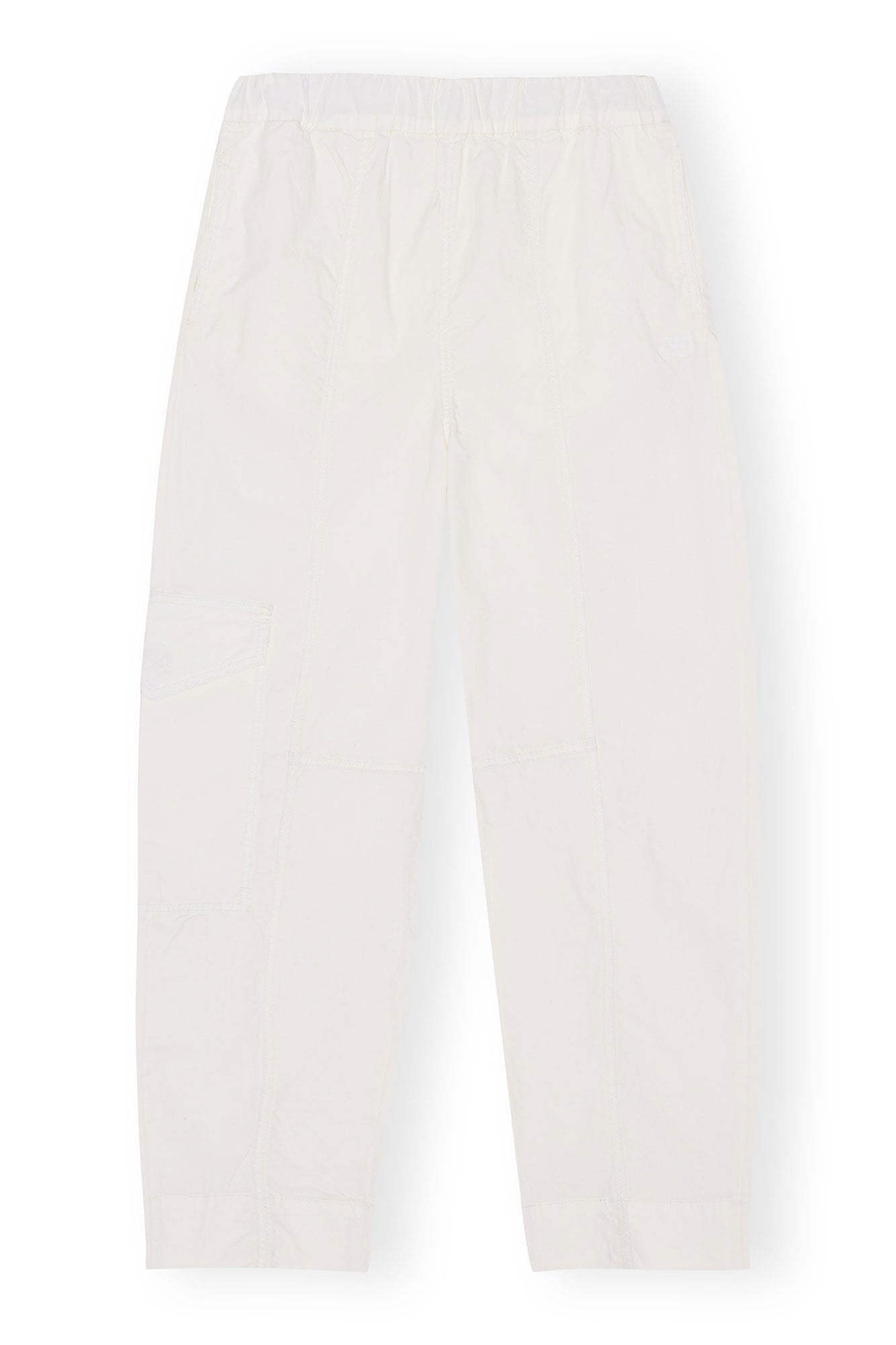 White Elasticated Curve Trousers | Egret