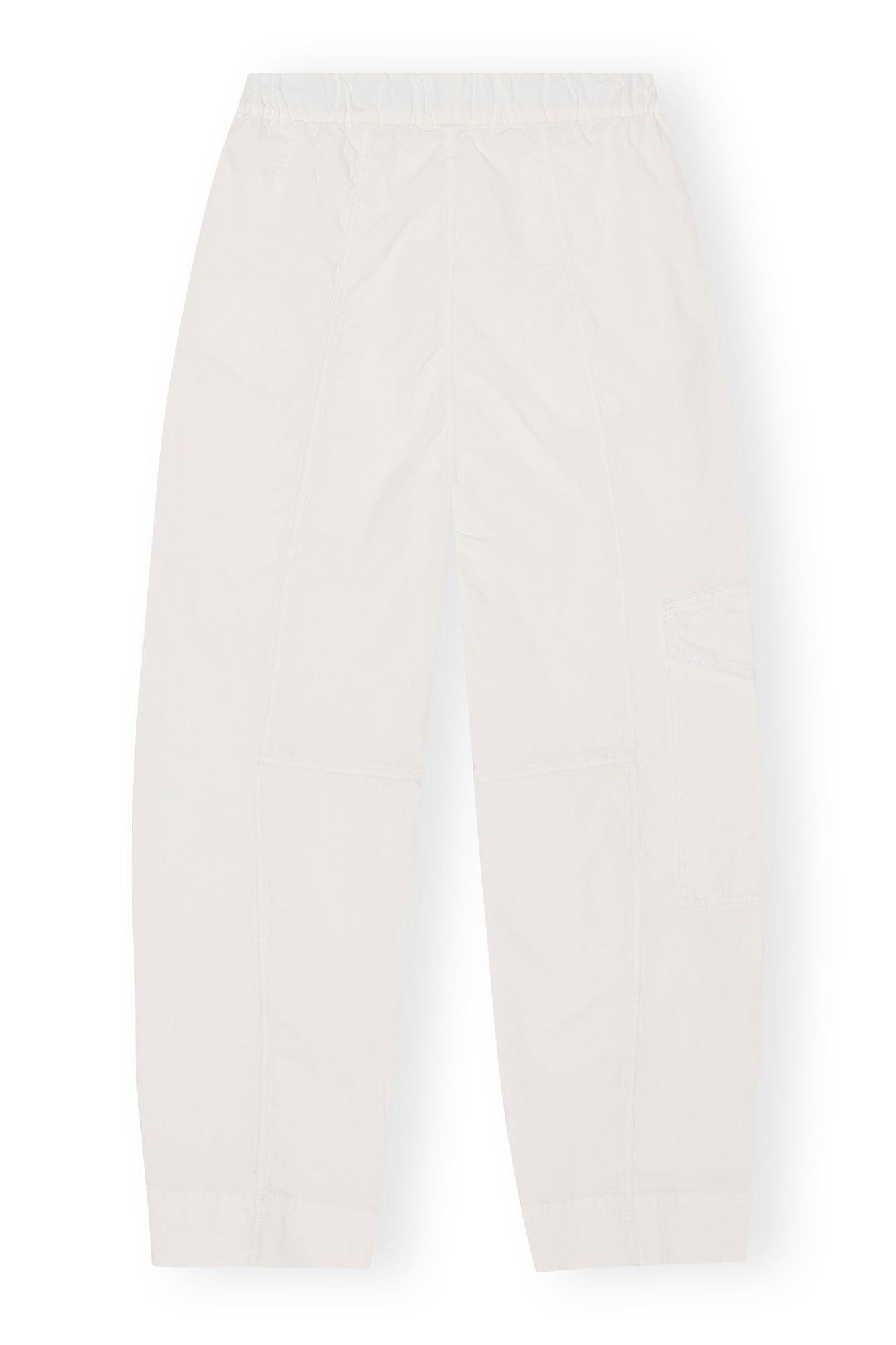 White Elasticated Curve Trousers | Egret