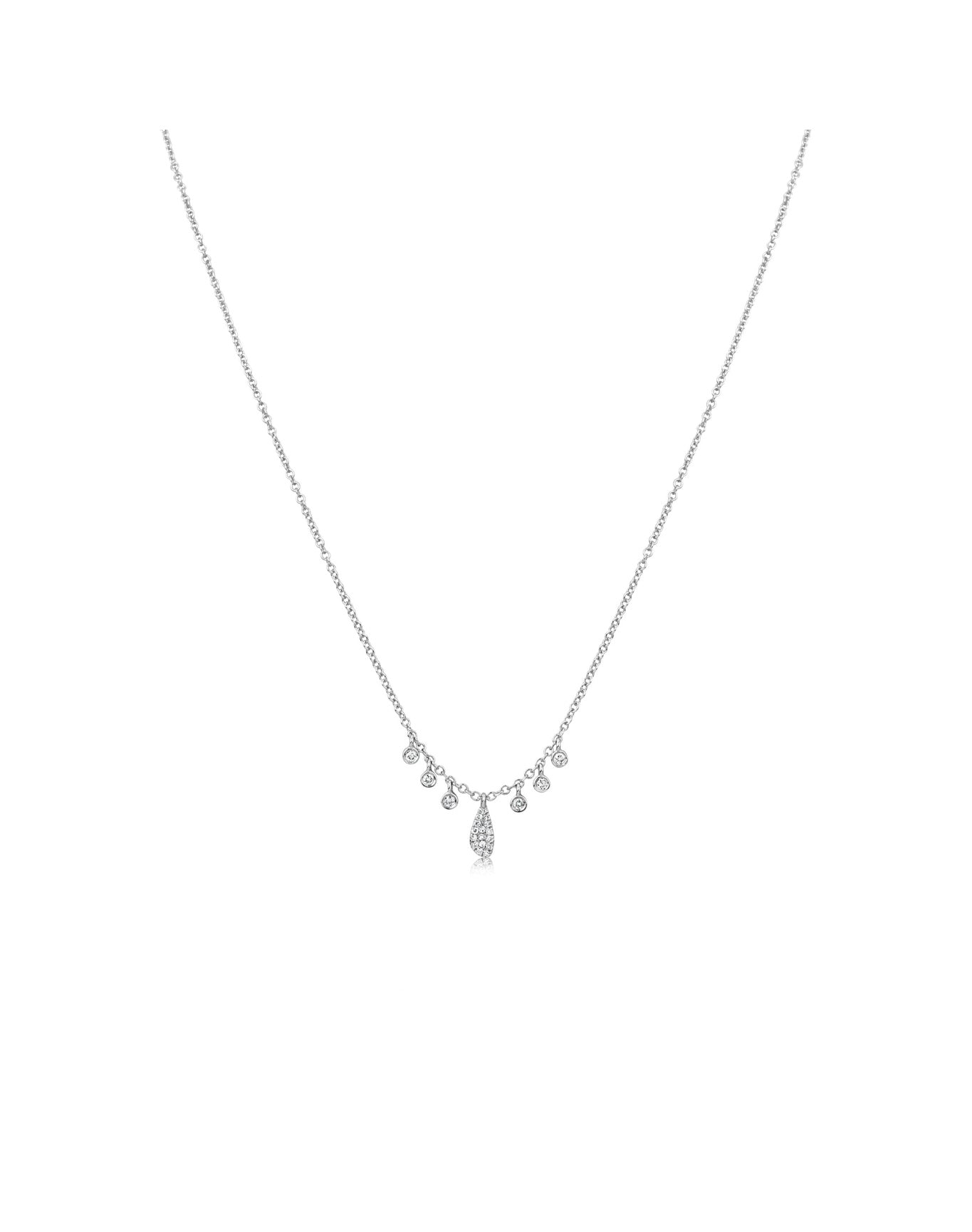 White Gold Diamond Necklace | 14K White Gold