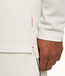 Whiteside Organic Cotton Long-Sleeve Polo Shirt | White Sand
