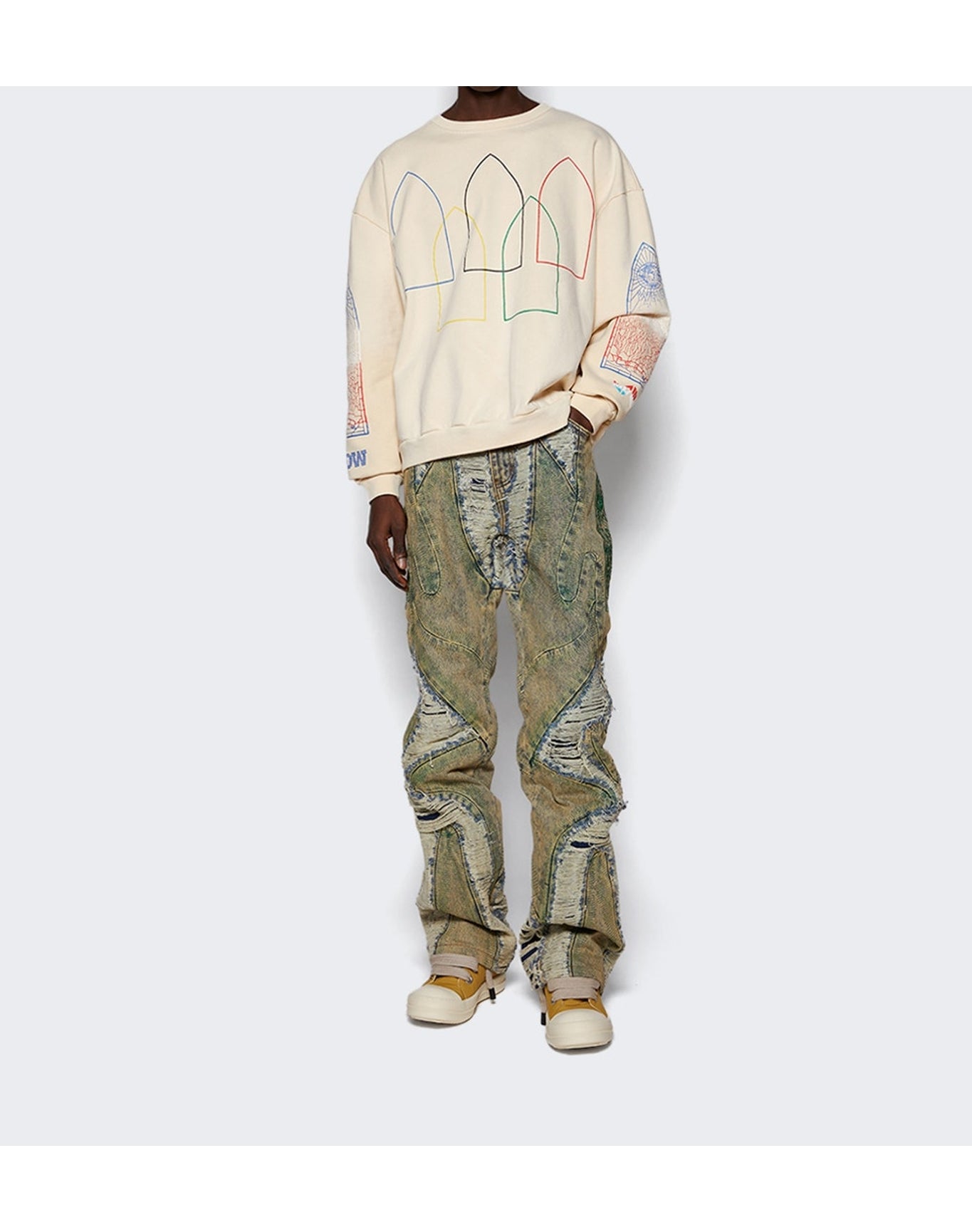 Who Decides War | Men | Intertwined Windows Hooded Sweatshirt | Ivory
