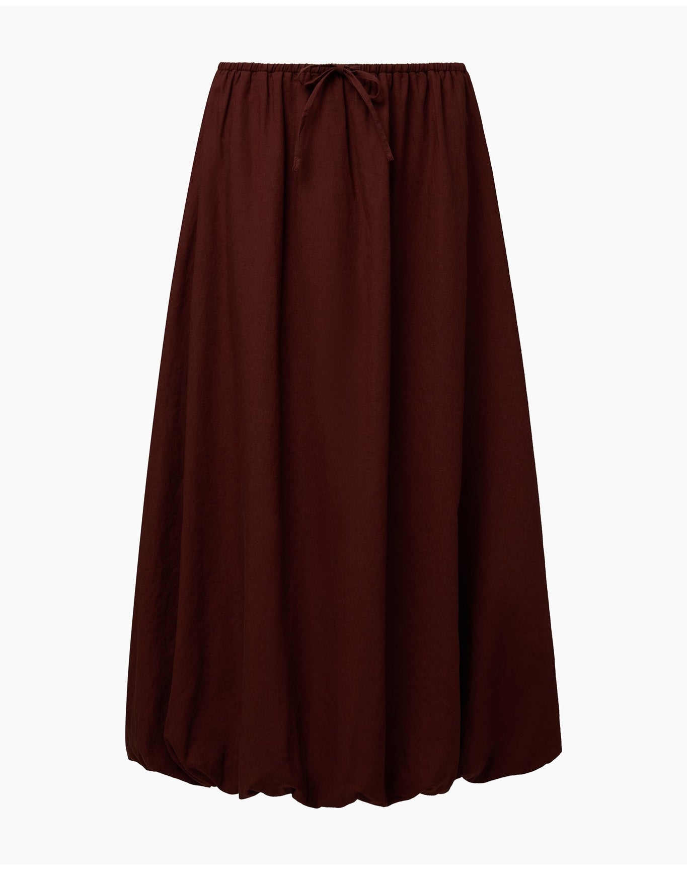 Women | Air Linen Bubble Maxi Skirt | Rum