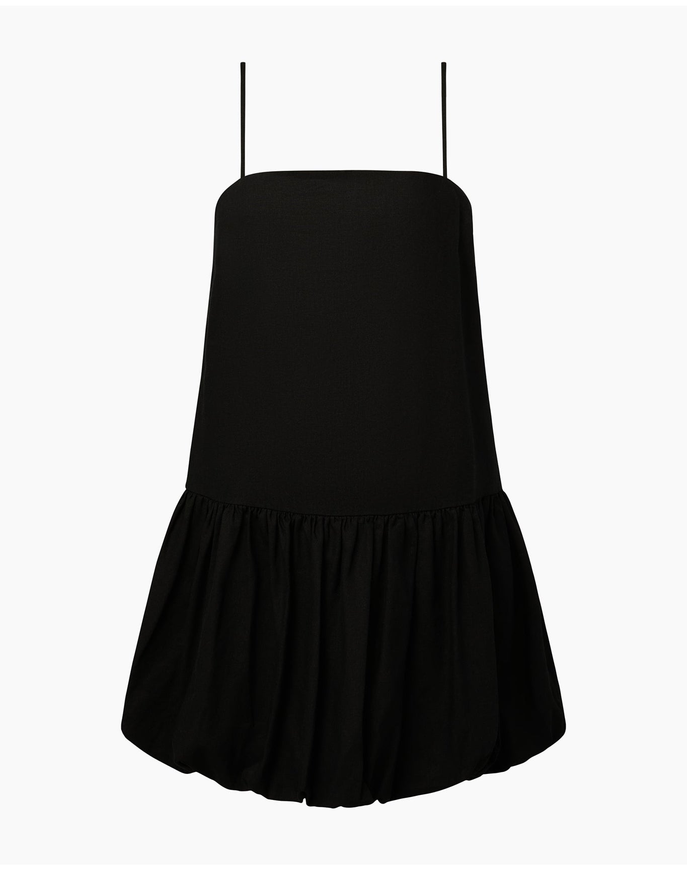 Women | Air Linen Bubble Mini Dress | Black