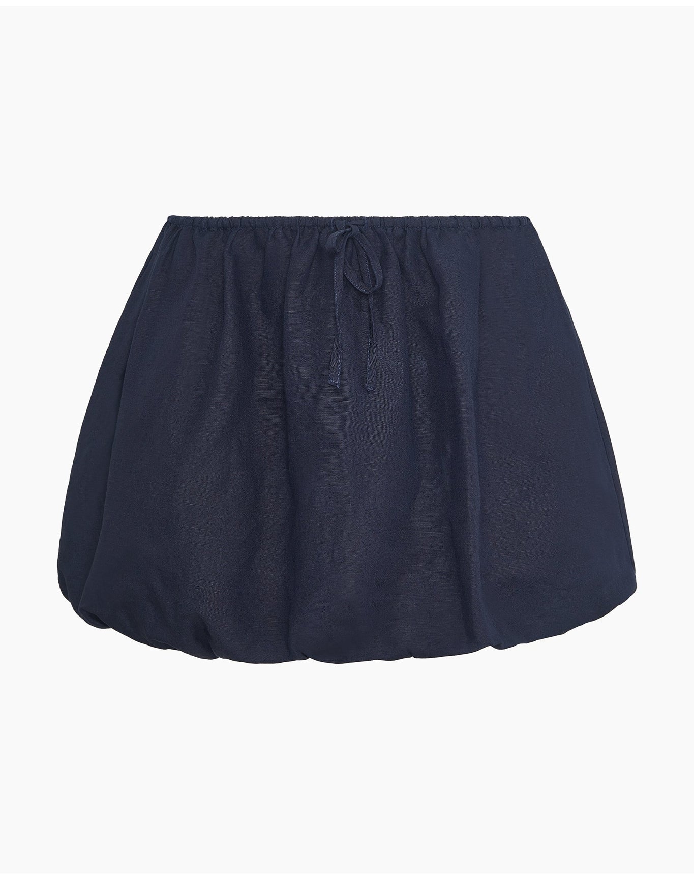 Women | Air Linen Bubble Mini Skirt | Noir Navy