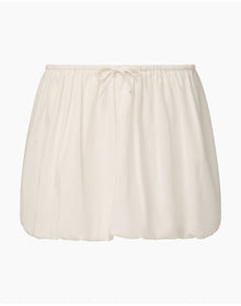 Women | Air Linen Bubble Mini Skirt | White