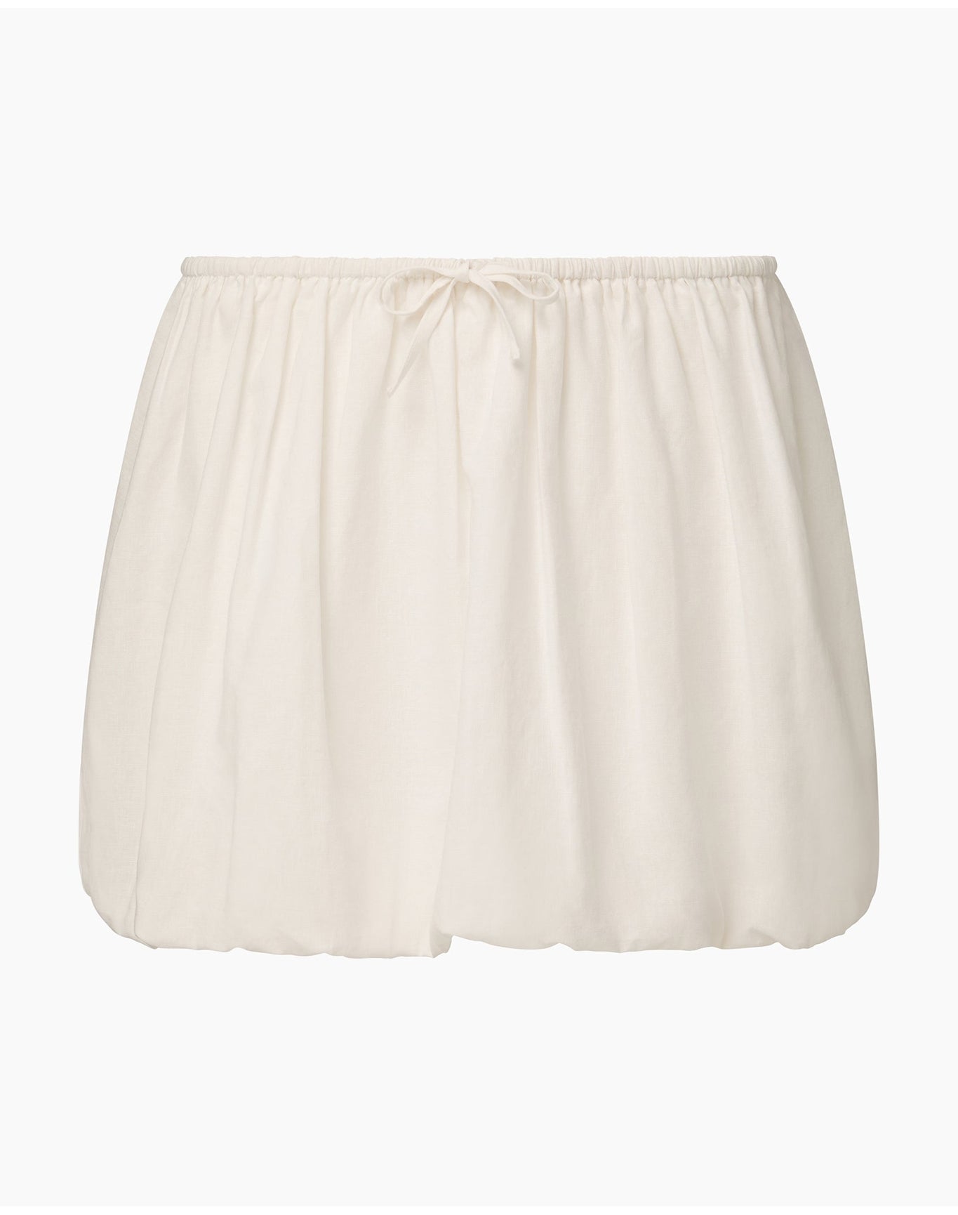 Women | Air Linen Bubble Mini Skirt | White