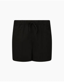 Women | Air Linen Elastic Drawstring Short | Black