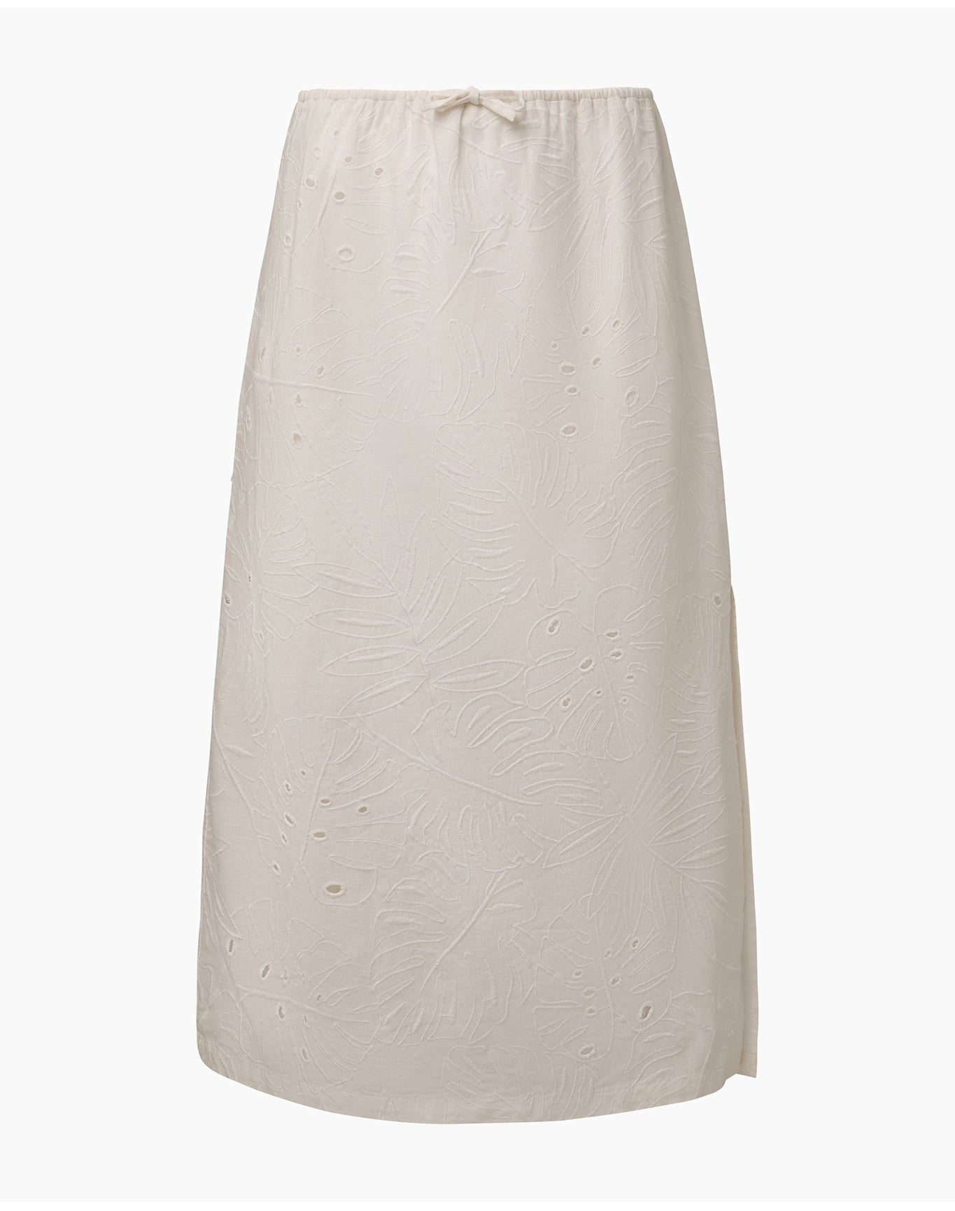 Women | Air Linen Midi Skirt | White