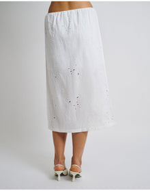 Women | Air Linen Midi Skirt | White