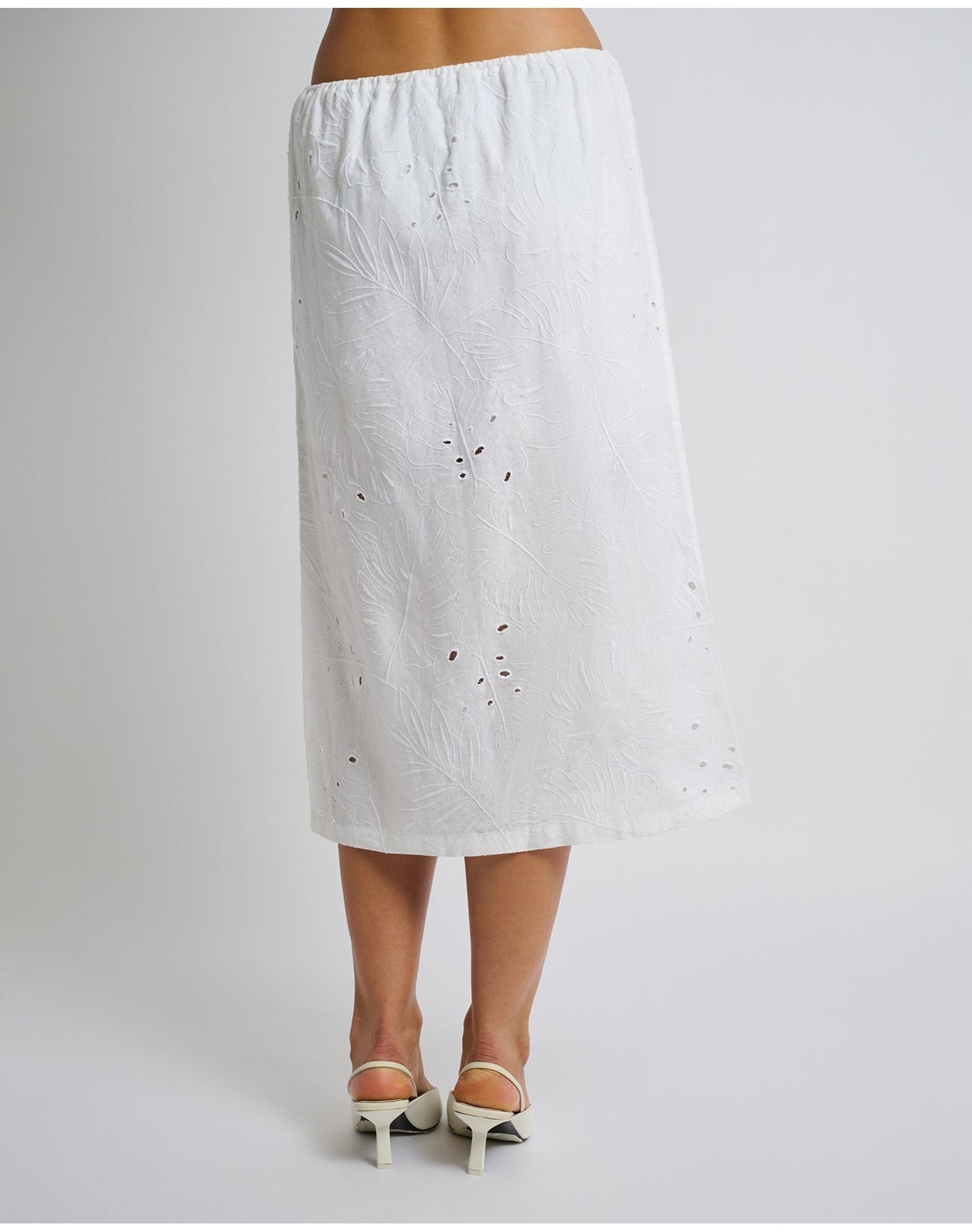 Women | Air Linen Midi Skirt | White